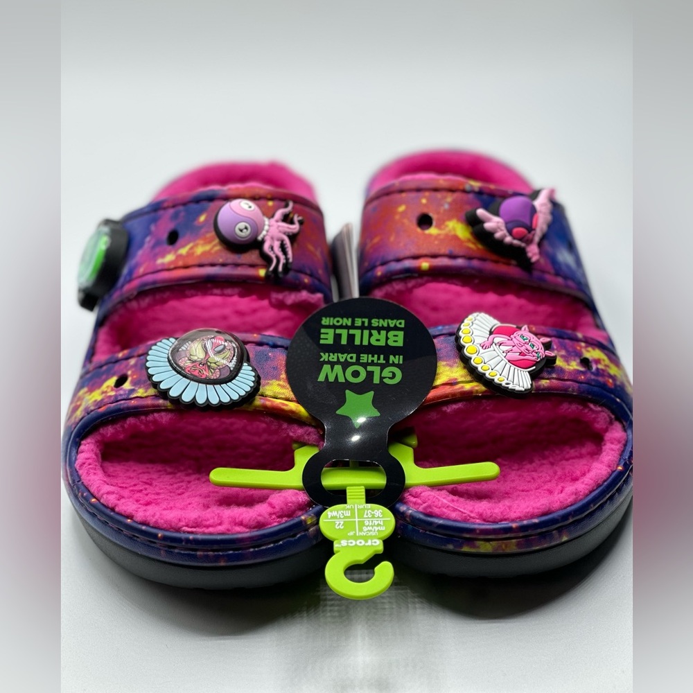 Crocs Ron English X Area 54 Cozzzy Multi Black Sandal M4 W6 Limited Edition Nwt